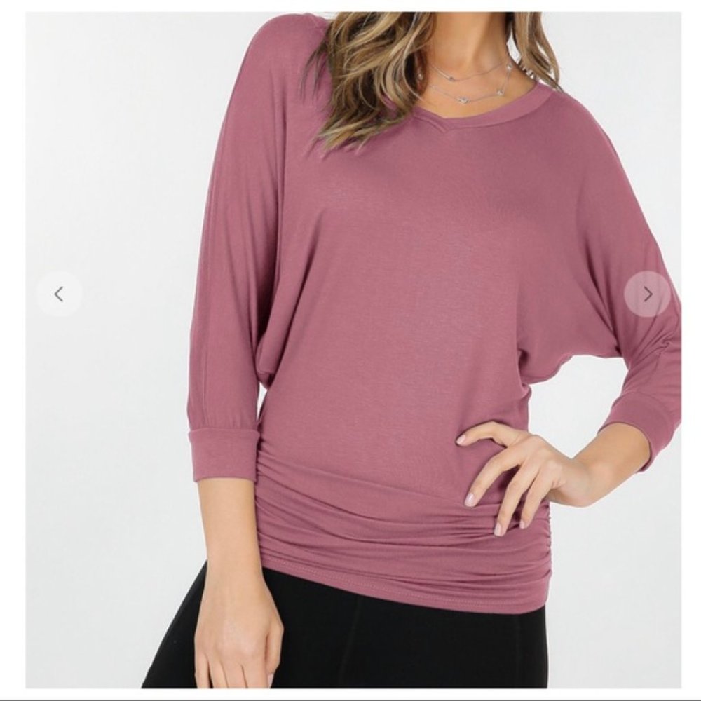 Dolman Sleeve Jersey Knit Top